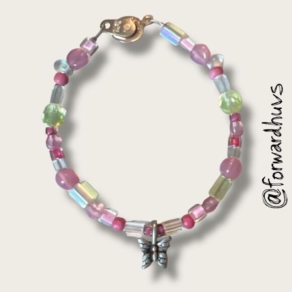 Bundle Sale 3 for $15 | Colorful Beaded Butterfly Bead Bracelet – Small Wrist - Picture 1 of 6